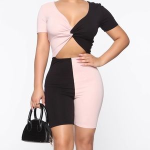 Fashion Nova Color Block Romper